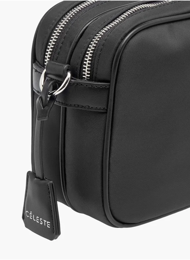 سيليست Womens Textured Crossbody Bag With Adjustable Strap And Zip Closure