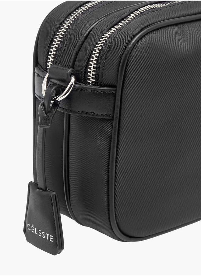 Celeste Womens Textured Crossbody Bag With Adjustable Strap And Zip Closure  - Image 5