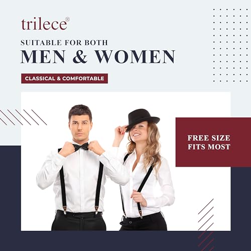 trilece Beige Mens Suspenders Solid Straight Clip Adjustable Y Back Costume Wedding Prom Tuxedo Dress Suspenders - Image 5