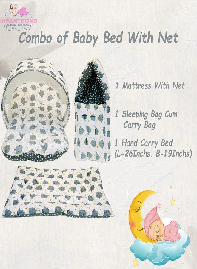 Infantbond Combo of Baby Bedding Set | Baby Bed | Newborn Baby Bedding All (0-6 Months) (Elephant) (3, Grey E) - Image 3