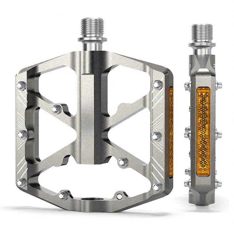 GEWAGE Bike Pedals: Titanium CNC Aluminum Alloy - 3 Sealed Bearings Anti-Skid Pedals With Reflectors For Road Mountain Cycling - Image 1