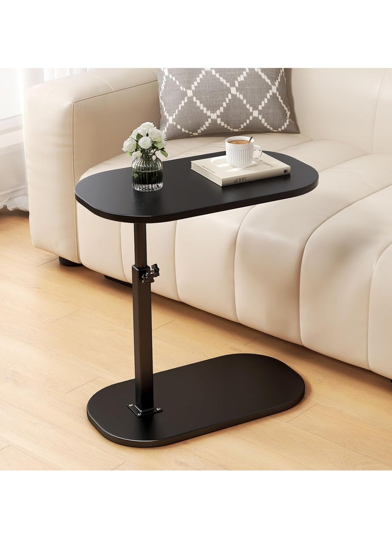 RATSAW C Shaped Side Table Adjustable Height 360°Swivel C Shaped End Table Couch Side Tables That Slide Under Modern Small Coffee C Table End Table for Sofa Bed Bathtub Rotating Tabletop  - Image 1