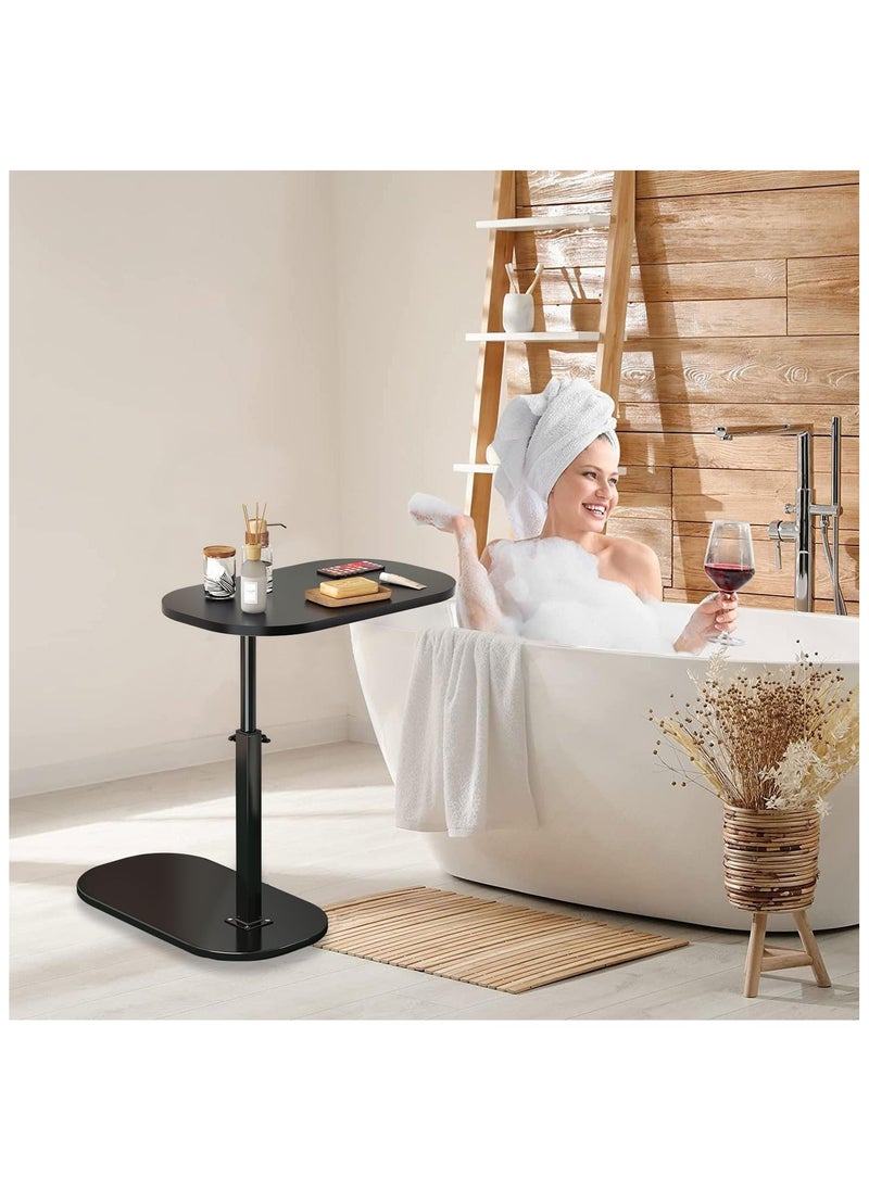 RATSAW C Shaped Side Table Adjustable Height 360°Swivel C Shaped End Table Couch Side Tables That Slide Under Modern Small Coffee C Table End Table for Sofa Bed Bathtub Rotating Tabletop  - Image 3