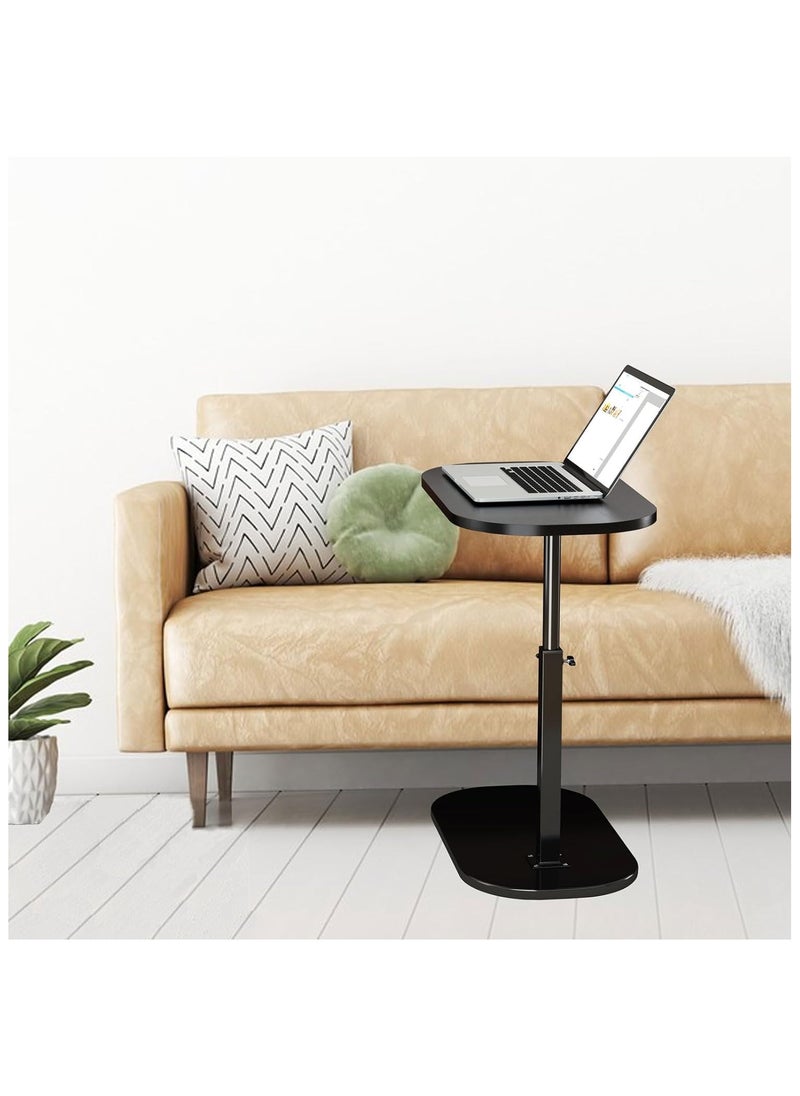 RATSAW C Shaped Side Table Adjustable Height 360°Swivel C Shaped End Table Couch Side Tables That Slide Under Modern Small Coffee C Table End Table for Sofa Bed Bathtub Rotating Tabletop  - Image 4