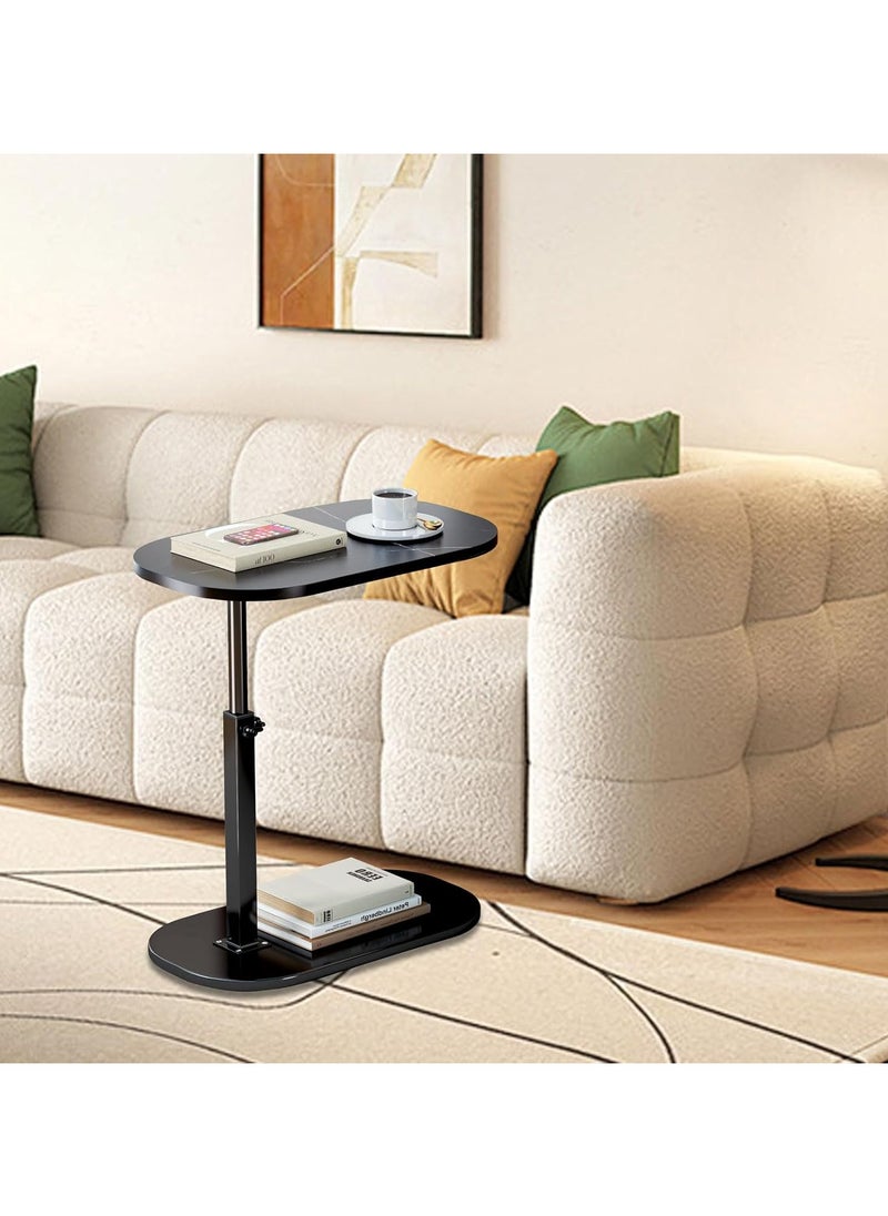 RATSAW C Shaped Side Table Adjustable Height 360°Swivel C Shaped End Table Couch Side Tables That Slide Under Modern Small Coffee C Table End Table for Sofa Bed Bathtub Rotating Tabletop  - Image 5