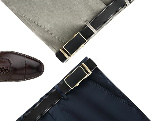 CHAOREN Mens Belt - Mens Ratchet Belt Leather 1 3/8" for Dress Pant - Micro Adjustable Belt Fit Everywhere - Image 2