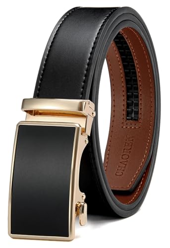 CHAOREN Mens Belt - Mens Ratchet Belt Leather 1 3/8" for Dress Pant - Micro Adjustable Belt Fit Everywhere - Image 1