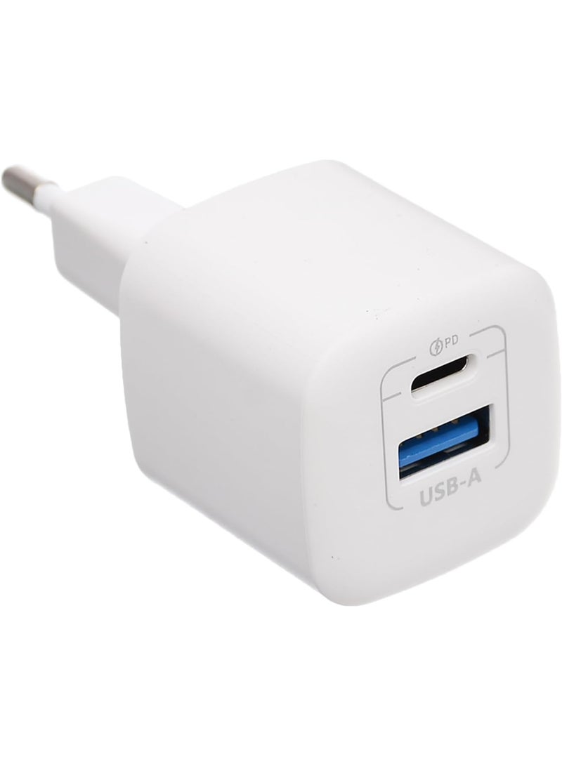 جي باور شاحن G-Power GP-C1 ثنائي المنافذ USB بقوة 20 واط (USB-A وUSB-C) يدعم تقنية الشحن السريع Qualcomm Quick Charge 3.0، متوافق مع أجهزة iPhone 14/14 Plus/14 Pro/14 Pro Max/13، وGalaxy، وPixel 4/3، وiPad - أبيض - Image 4