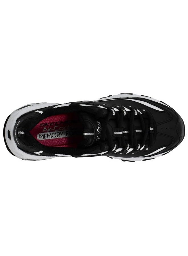SKECHERS حذاء رياضي نسائي D'Lites Fresh Start بذاكرة فوم، أسود/أبيض، 10 - Image 5