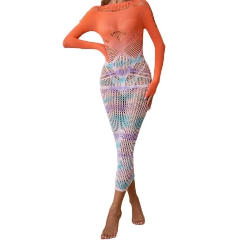 GirlFriend Lingerie Lovely Deep V Neck Teddy Babydoll Mesh Nightwear for Women Mesh Badydoll Fishnets Dresses See Through Gown Lingerie Chemise Bodysuit One Piece Transparent - Image 2