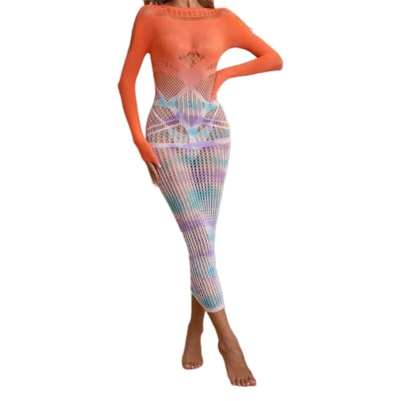 GirlFriend Lingerie Lovely Deep V Neck Teddy Babydoll Mesh Nightwear for Women Mesh Badydoll Fishnets Dresses See Through Gown Lingerie Chemise Bodysuit One Piece Transparent - Image 4