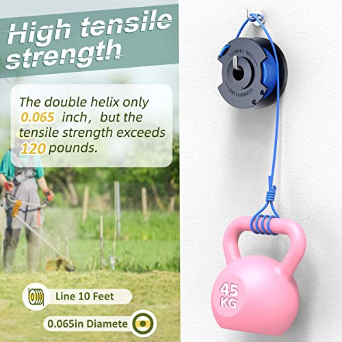YWTESCH Trimmer String for Ryobi One+ AC14RL3A,Line String Trimmer Replacement Spool 0.065-Inch Compatible with Ryobi 18v, 24v, and 40v Cordless String Trimmer, 15 Packs（12 Trimmer Line,3 Trimmer Cap） - Image 4