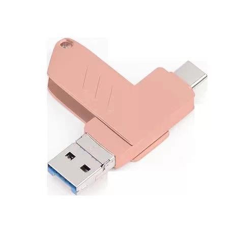 Wholesale cross-border Pingguo mobile phone Type-C computer High-speed USB 512GB 1TB 2TB rotating mobile phone U disk Pink 