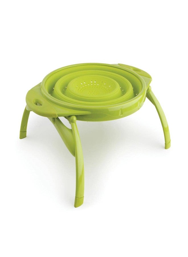 Dexas POP Collapsible Silicone Colander, 10 inch diameter, Solid Green - Image 4