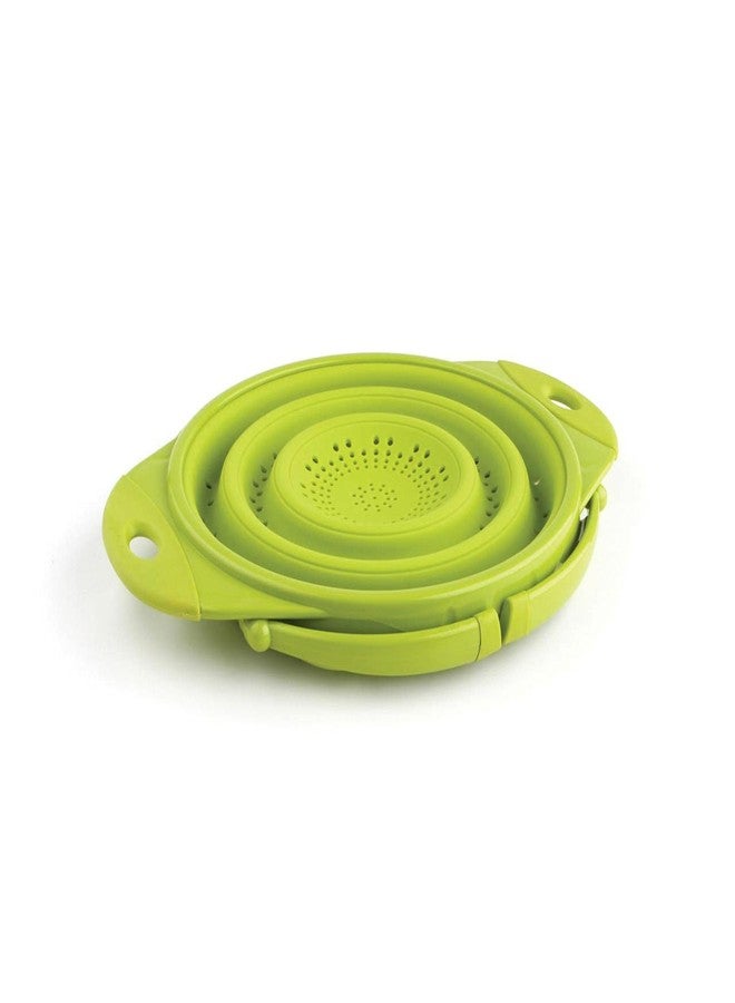 Dexas POP Collapsible Silicone Colander, 10 inch diameter, Solid Green - Image 2