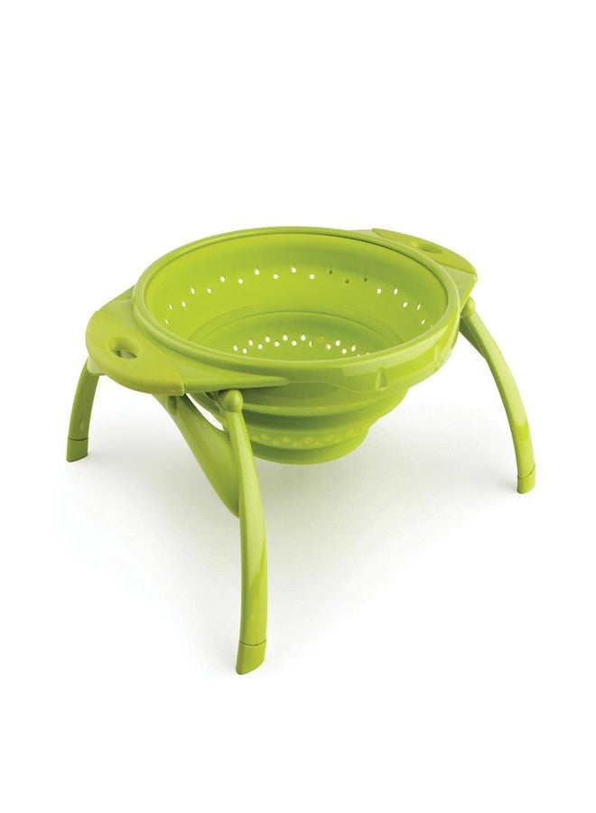 Dexas POP Collapsible Silicone Colander, 10 inch diameter, Solid Green - Image 5