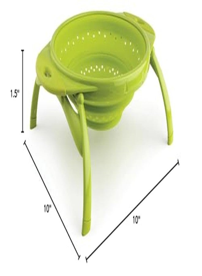 Dexas POP Collapsible Silicone Colander, 10 inch diameter, Solid Green - Image 3