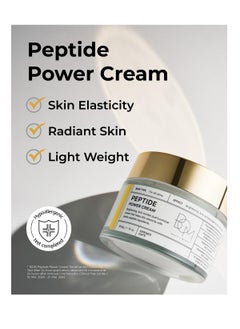 bom BOM COSMETICS Peptide Power Cream 1.76 Fl Oz, Daily Moisturizing Cream with Penta-Peptides and 99% Pure Gold for Hydration, Collagen Support to improve Skin Texture, Skin Barrier Care, Korean Skincare  - Image 2