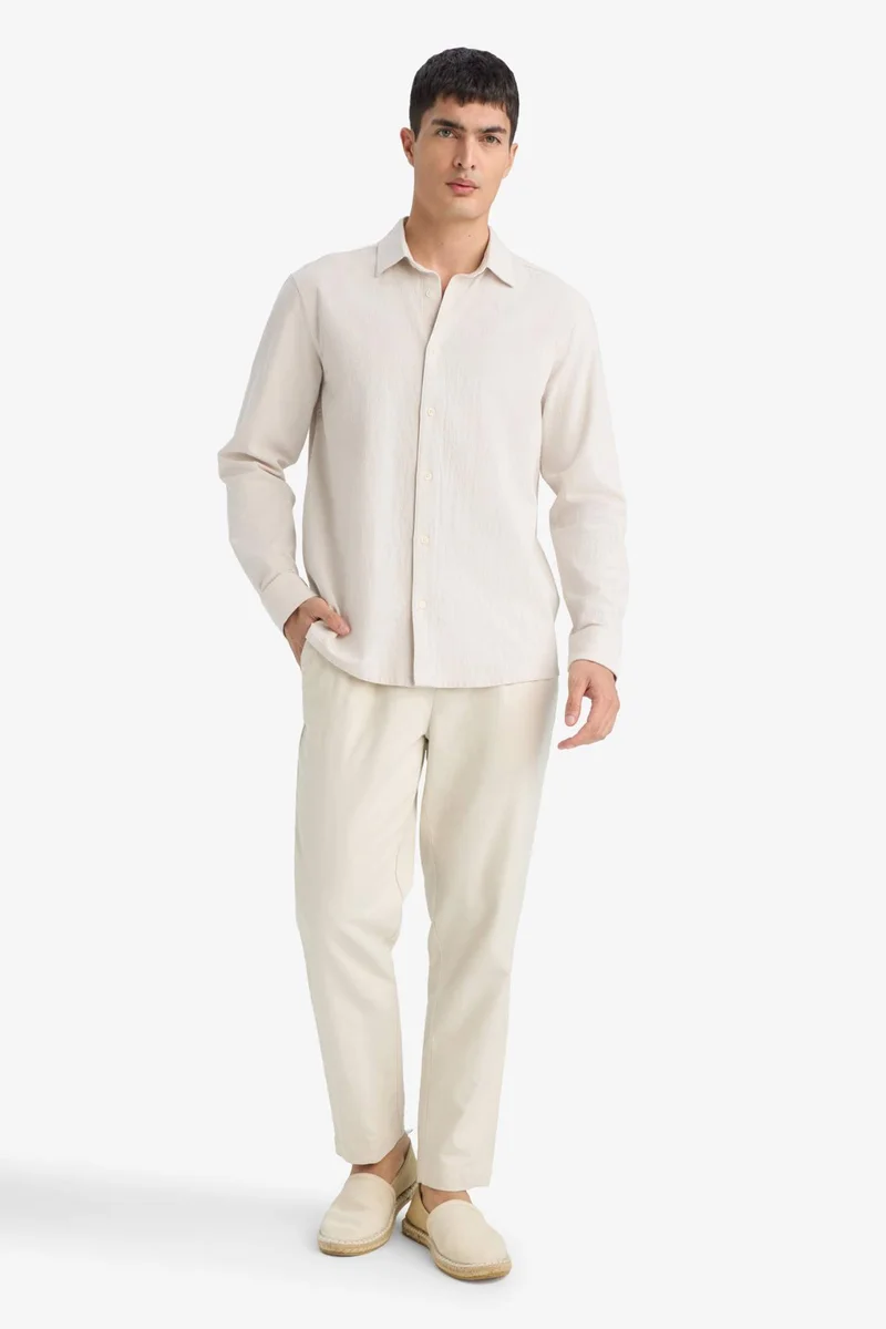 ديفاكتو Basic Long Sleeves Cotton Shirt