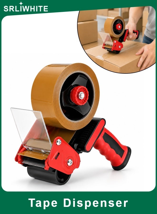 SRLIWHITE Packing Tape Dispenser, Handheld Tape Cutter, Black Red Tape Gun for Warehouse Packing, Moving Boxes, Courier Sealing and Office Use - Image 1