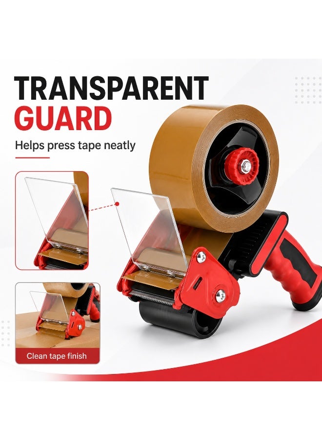 SRLIWHITE Packing Tape Dispenser, Handheld Tape Cutter, Black Red Tape Gun for Warehouse Packing, Moving Boxes, Courier Sealing and Office Use - Image 5