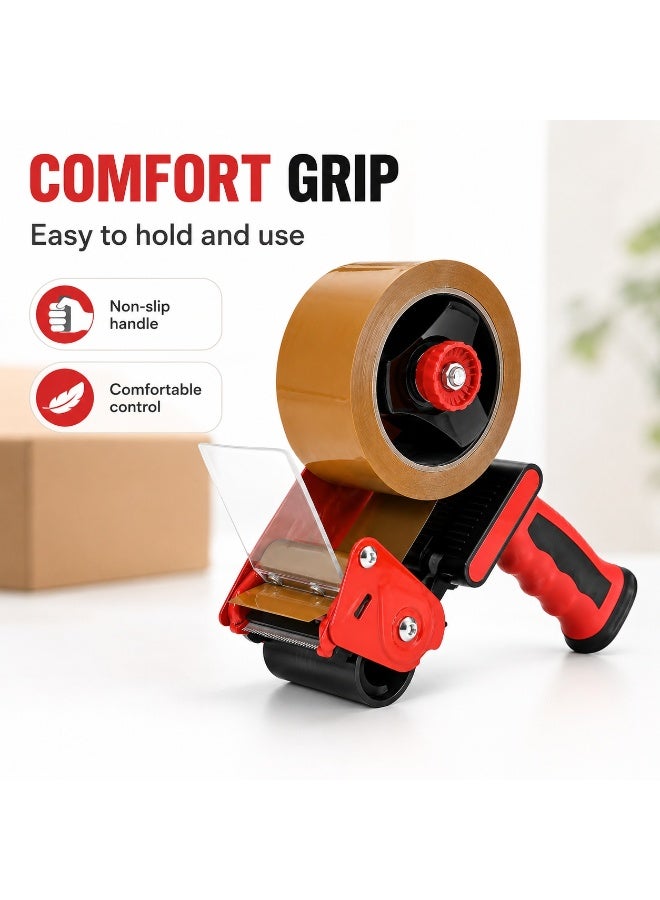 SRLIWHITE Packing Tape Dispenser, Handheld Tape Cutter, Black Red Tape Gun for Warehouse Packing, Moving Boxes, Courier Sealing and Office Use - Image 3