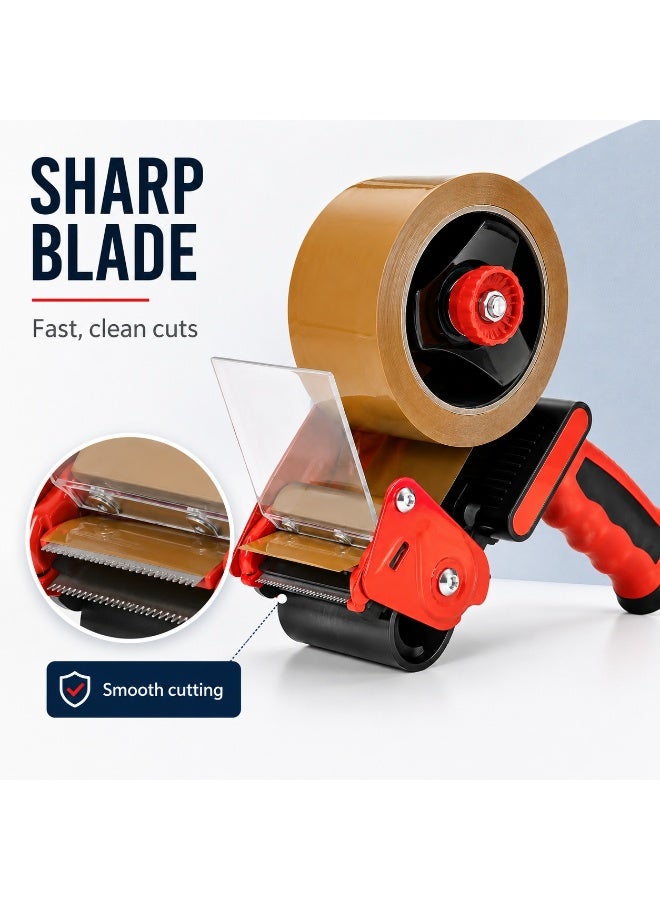SRLIWHITE Packing Tape Dispenser, Handheld Tape Cutter, Black Red Tape Gun for Warehouse Packing, Moving Boxes, Courier Sealing and Office Use - Image 2