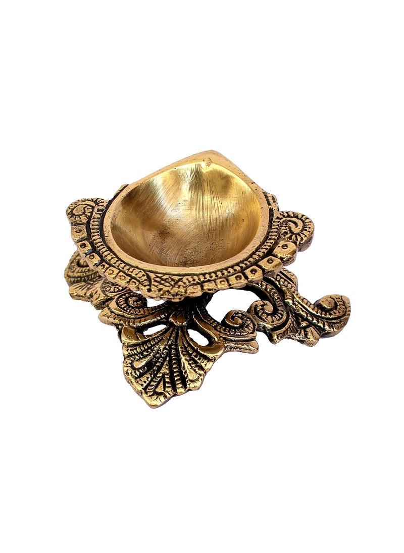 ESPLANADE eSplanade Brass Diya Deepam Oil Lamp Kuthu Vilakku Home Decor Golden 45 Inches Length 35 Inch  - Image 2