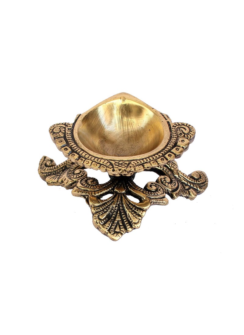 ESPLANADE eSplanade Brass Diya Deepam Oil Lamp Kuthu Vilakku Home Decor Golden 45 Inches Length 35 Inch  - Image 1