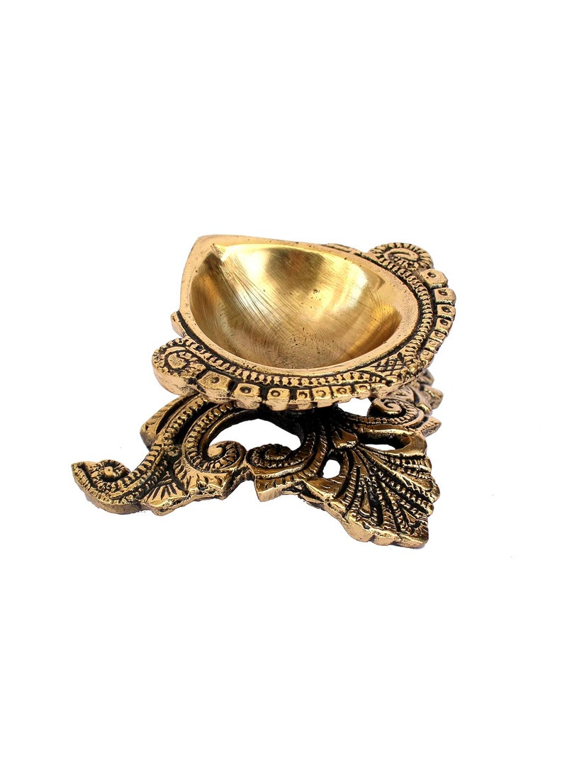 ESPLANADE eSplanade Brass Diya Deepam Oil Lamp Kuthu Vilakku Home Decor Golden 45 Inches Length 35 Inch  - Image 3