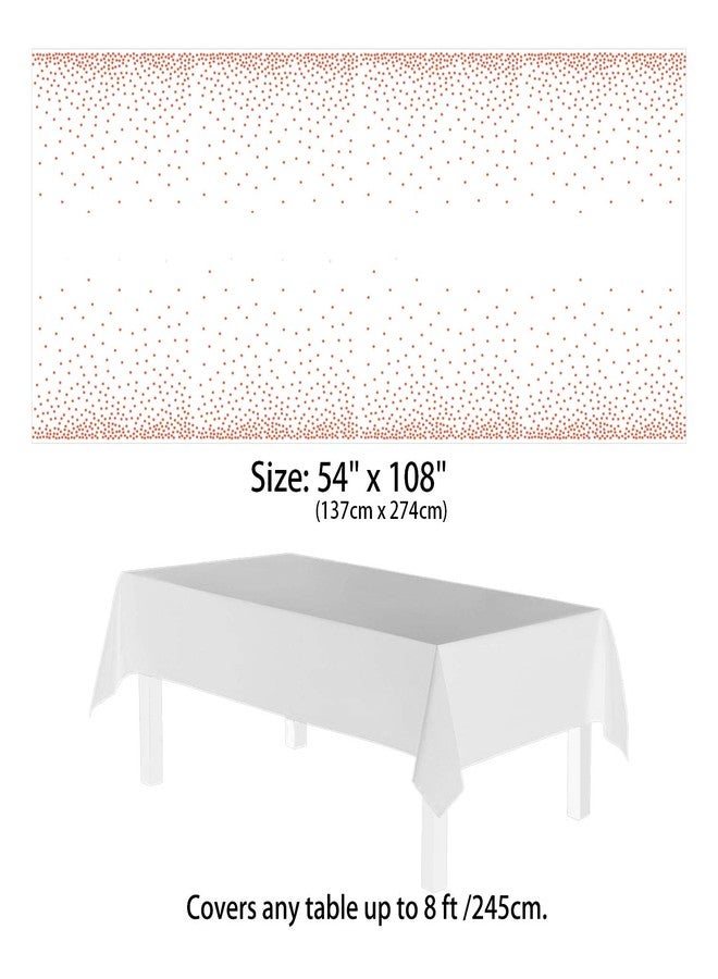 hapray 4 Pack Plastic Tablecloths for Rectangle Tables, Waterproof Disposable Party Table Cloths with Rose Gold Dot, Table Covers for Decorations, Baby Shower, Birthday, Valentines Day Mothers - Image 2