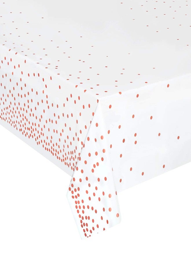 hapray 4 Pack Plastic Tablecloths for Rectangle Tables, Waterproof Disposable Party Table Cloths with Rose Gold Dot, Table Covers for Decorations, Baby Shower, Birthday, Valentines Day Mothers - Image 1