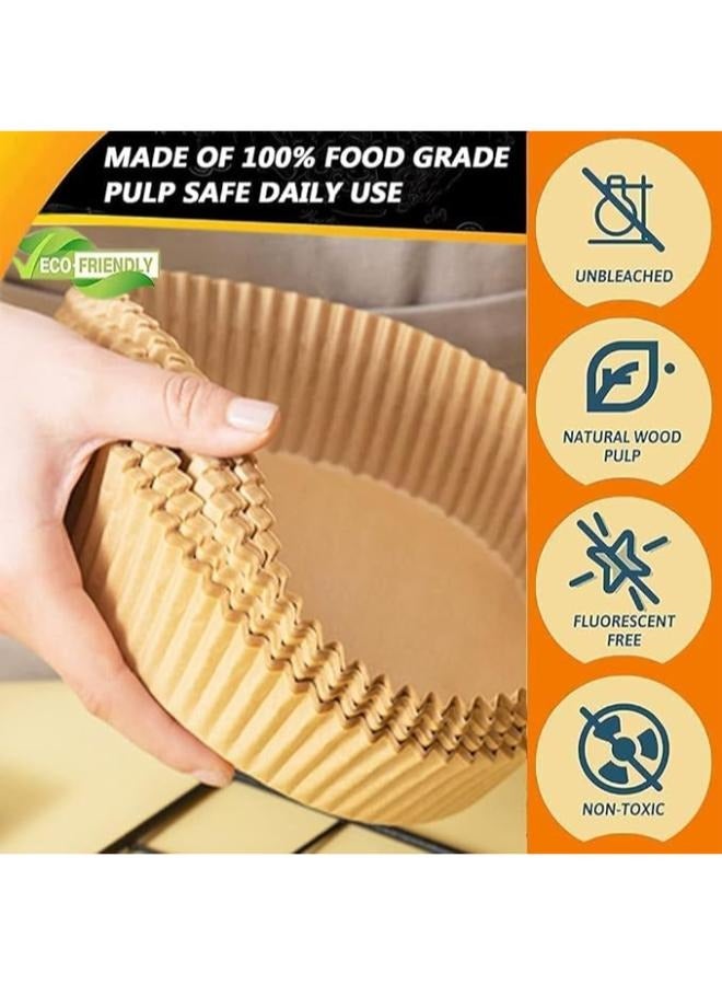 100 Pieces 16cm Air Fryer Disposable Paper Non-Stick Parchment Paper for Air Fryer Liners Round Food Grade Baking Paper for Air Fryer - Image 3