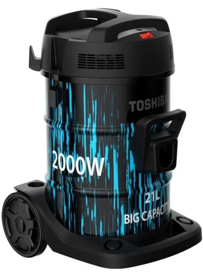 Toshiba Vacuum Cleaner VC-DR200ACME(B) 21 L 2000 W, Black/Aqua 21 L 2000 W VC-DR200ACME(B) black - Image 2