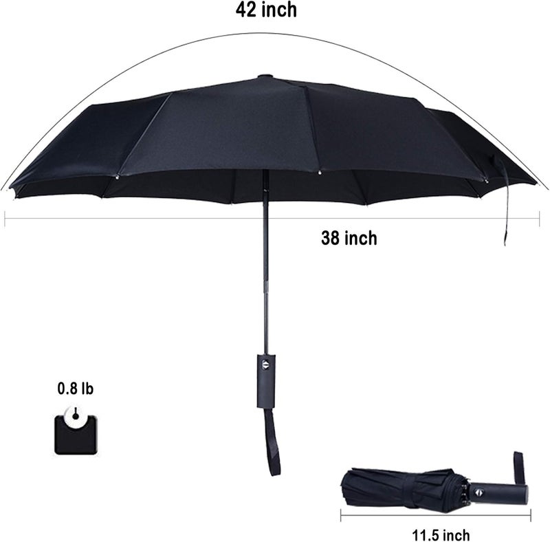 Compact Umbrella oof Umbre Portable Windprlla 12 Rib Frame, UV Block Coating, Lightweight & Foldable, Comfort Grip Handle, Perfect for Car, Bag, Golf & Daily Commute - Image 3