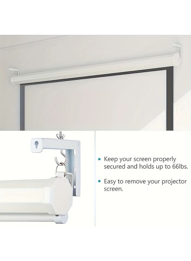 Heavy Duty Iron L Shaped Projector Screen Hanging Bracket 2pcs Wall Mounted For Home Theater Office - Image 4