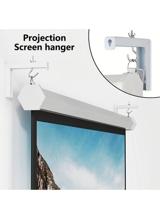 Heavy Duty Iron L Shaped Projector Screen Hanging Bracket 2pcs Wall Mounted For Home Theater Office - Image 3