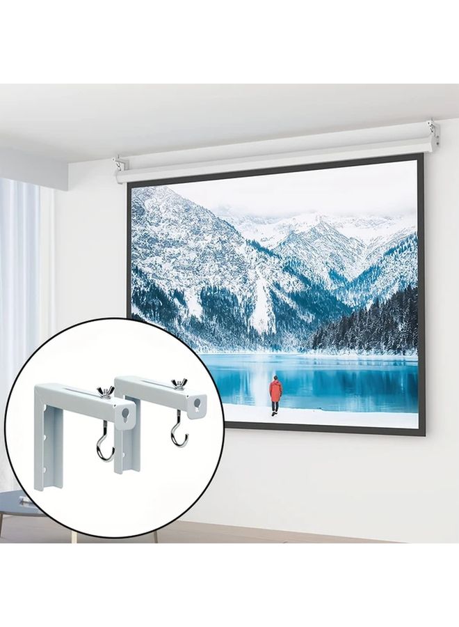 Heavy Duty Iron L Shaped Projector Screen Hanging Bracket 2pcs Wall Mounted For Home Theater Office - Image 1