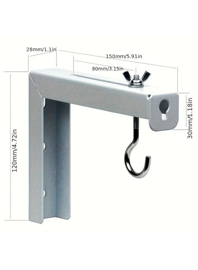 Heavy Duty Iron L Shaped Projector Screen Hanging Bracket 2pcs Wall Mounted For Home Theater Office - Image 2