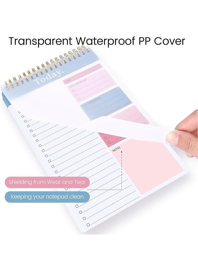 erorex To Do List Notepad 52 Sheets To Do List Notebook For Work Twin Ring Spiral Bindling Undated Daily Planner Perfect For Enhanced Productivity And Goal Achievement Blue  - Image 5
