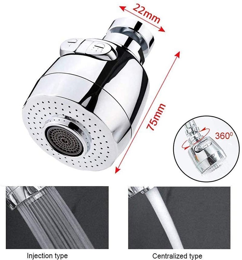 NAIDEV 2 Pack Swivel Kitchen Sink Faucet Aerator 360 Degree Water Saving Tap Aerator Faucet Nozzle for Kitchen Bathroom Faucet A 2 - Image 5