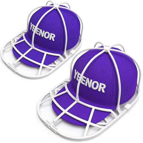 YEENOR Hat Washer Cage for Washing Machine – Baseball Cap Cleaner Rack for Washer & Dishwasher, Structured Cap Shaper & Protector for Hats – 2 Packs (Assembly Required) - Image 1