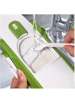 Hihonor Safe Mandoline Slicer 5 in 1 Vegetable Chopper Food Potato Cutter, Strips Julienne Dicer Adjustable Thickness 0.1-8 mm Kitchen Chopping Artifact Fast Meal Prep (Green)  - Image 3