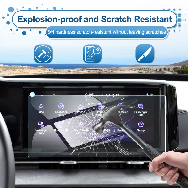 Coleya 2022 2023 2024 Carnival Screen Protector for Kia Carnival (EX/SX/SX Prestige) 12.3-inch Touch Screen, 9H Tempered Glass 2023 2024 Carnival KA4 Accessories HD Transparent 12.3" - Image 5