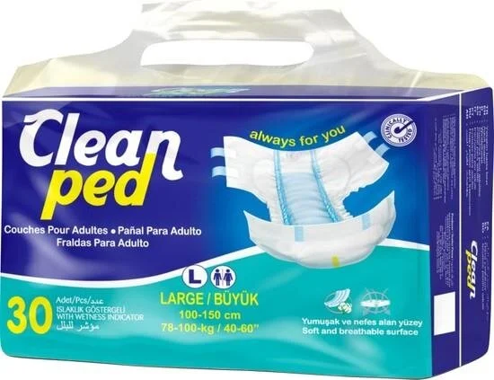 Cleanped Adult Patient Diapers Large 30 Pieces