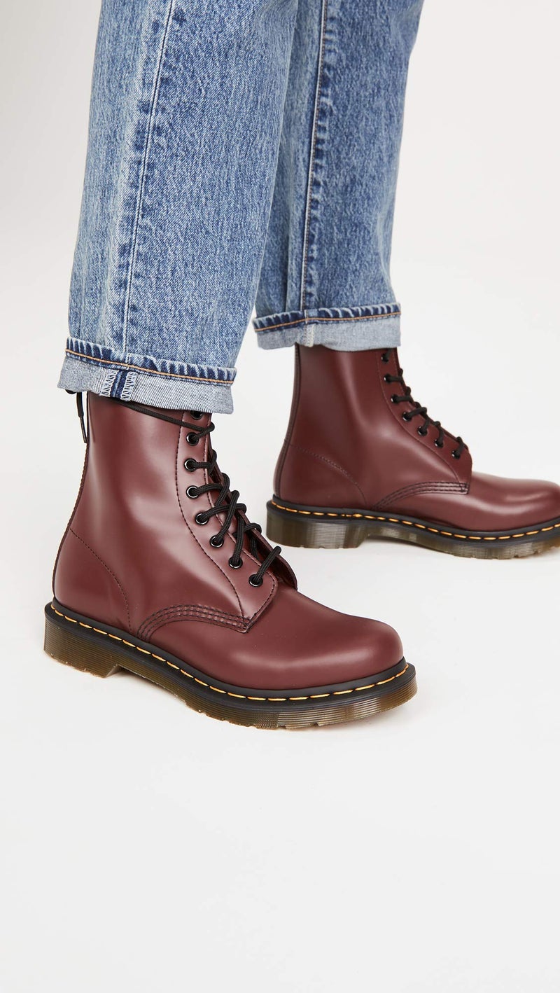 Dr Martens Dr. Martens Unisex 1460 Smooth Leather 8 Eye Boot, Cherry Red, 9 Women/8 Men - Image 3