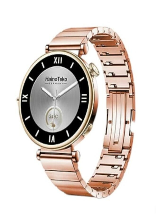 RW-43 Round Shape AMOLED Display Ladies Smart Watch With Stylish Rose gold Bracelet and Three Pair Straps for Ladies and Girls Gold - pzsku/ZA152B1B16044451E81D0Z/45/_/1723997547/359c6ca9-5cbf-4323-b7c0-e851915b5641