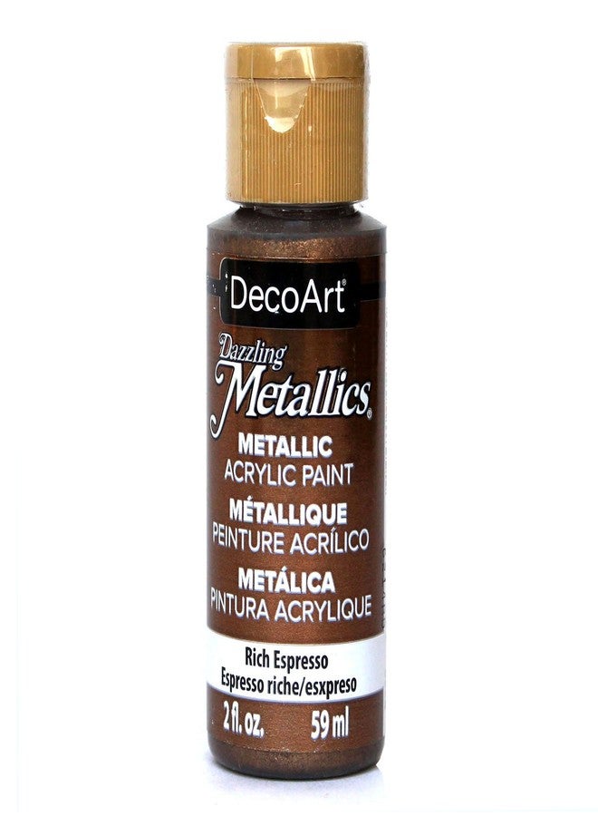 DecoArt Dazzling Metallics 2-Ounce Rich Espresso Acrylic Paint ,Brown - Image 1