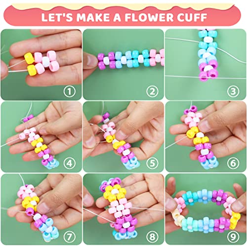 IOOLEEM 1000 Macaron Candy Pony Beads, Beads for Crafts, Hair Beads, Beading Supplies, Beads for Jewelry Making - Image 5