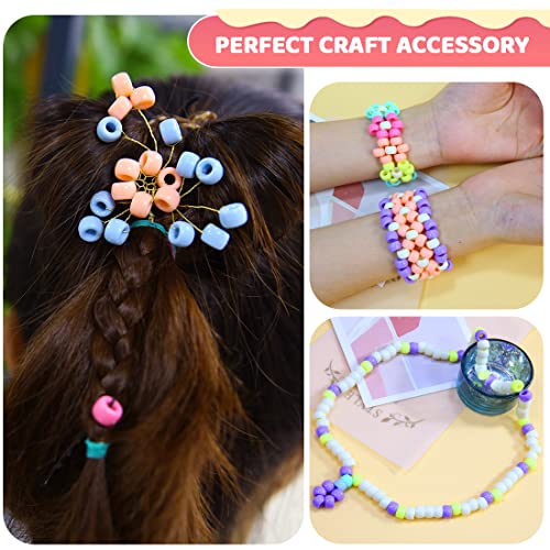 IOOLEEM 1000 Macaron Candy Pony Beads, Beads for Crafts, Hair Beads, Beading Supplies, Beads for Jewelry Making - Image 3